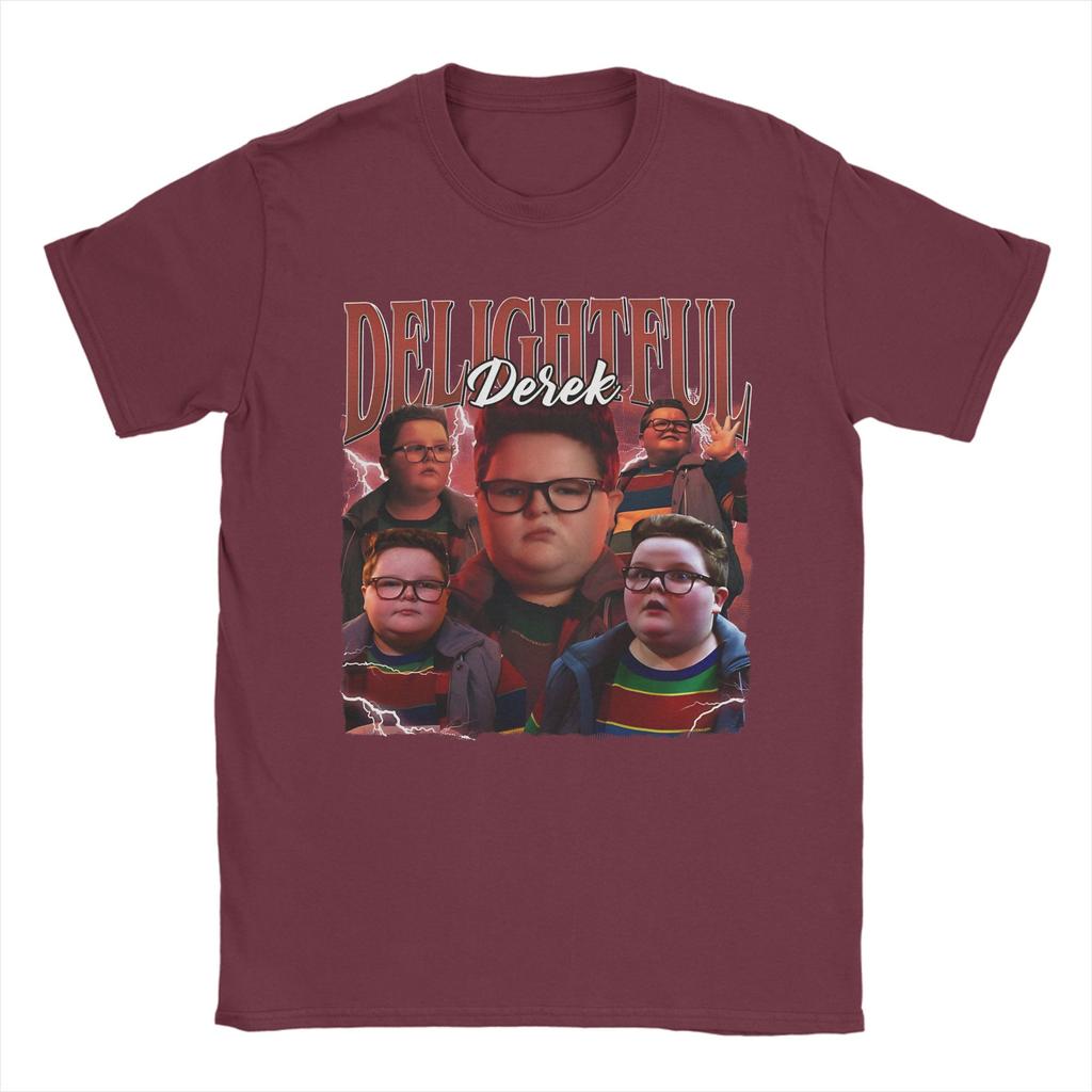 Streetwear Vintage Delightful Derek TShirt Unisex Round Neck Short Sleeve Tops Shirts Cotton Summer Tops Shirts
