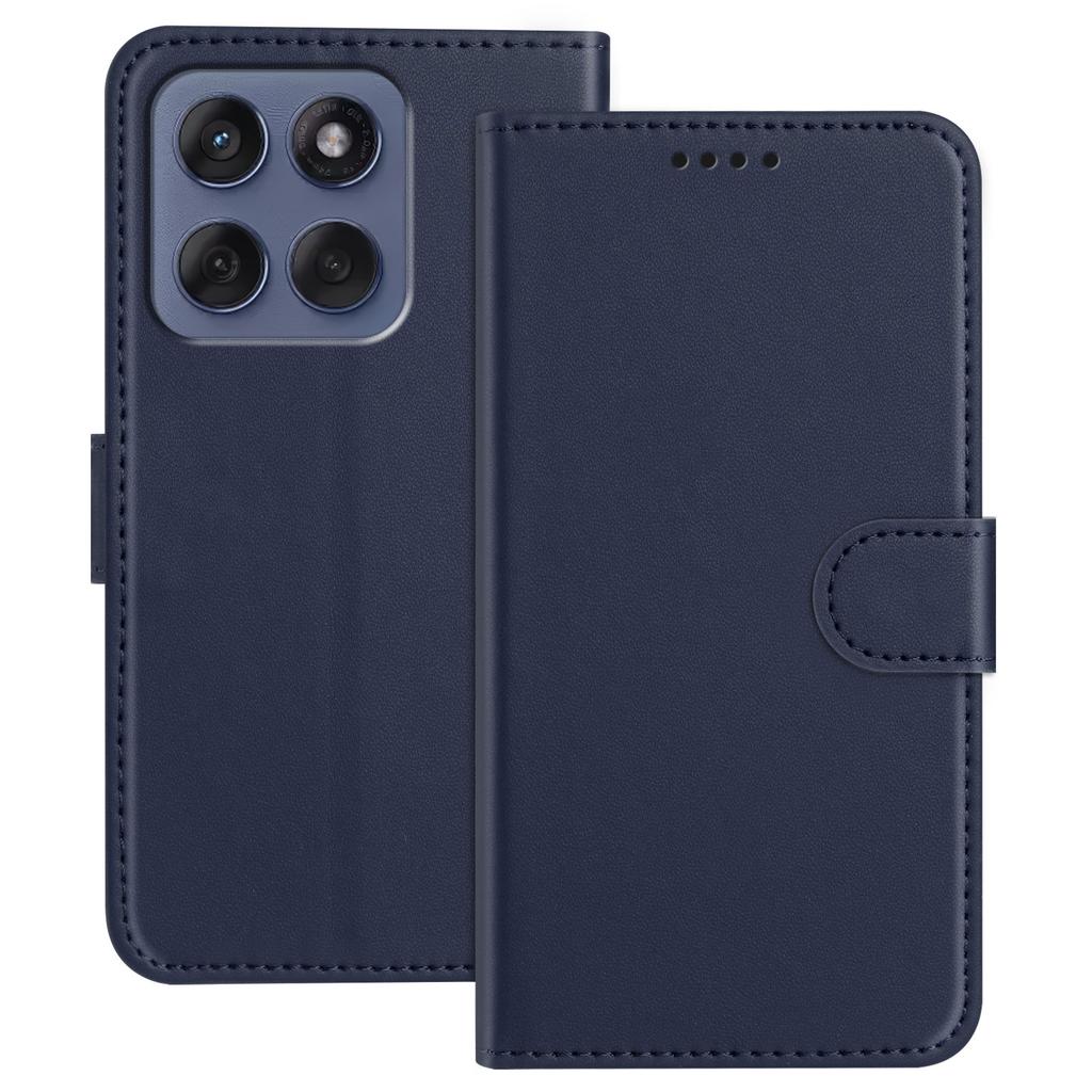 For Motorola Edge 60 Fusion 5G Leather Case Wallet Stand Solid Color Anti Drop Phone Cover