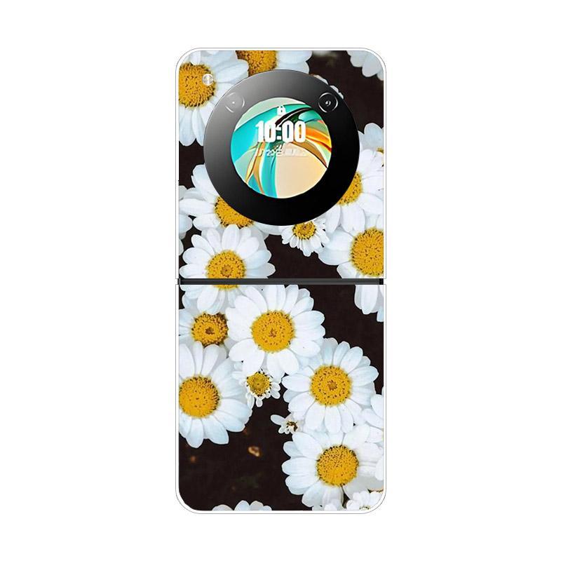 Etui na ZTE Nubia Flip NX724J Modne Malowane Przezroczyste Twarde PC Składane Na ZTE Libero Flip 5G A304ZT Przezroczyste Etui na Telefon Funda