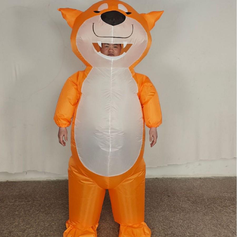 Fantasia Inflável de Animal Fofo para Performance Criativa em Festa de Halloween: Pato Amarelo de Passeio