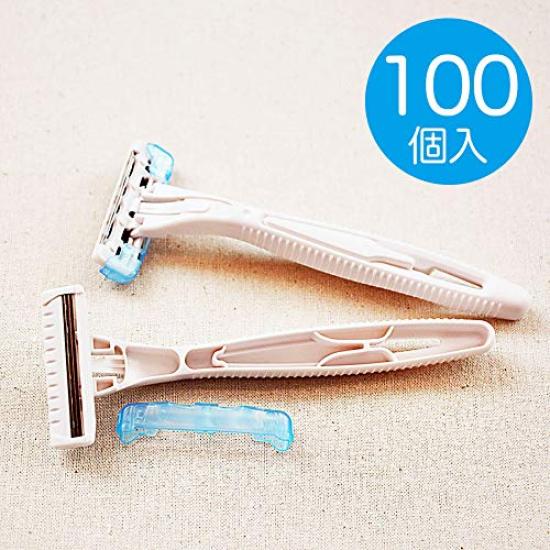 Kai Corporation Disposable Razor, 3-Blade, Swivel, Unwrapped, T-Shaped, 100-Pack