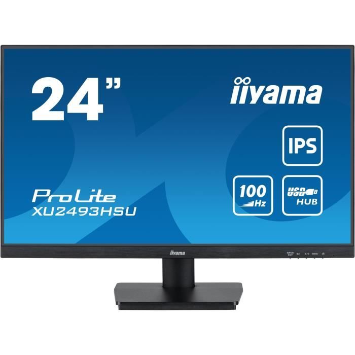 Écran PC - IIYAMA - ProLite XU2493HSU-B6 - 24" FHD - Dalle IPS - 100Hz - 1ms - HDMI/DP - Haut-parleurs - Noir mat