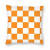 Orange Weiß Karomuster Kissenbezug Polyester Leinen Samt Kreativ Reißverschluss Dekoration Wurfkissenbezug Sofakissenbezug