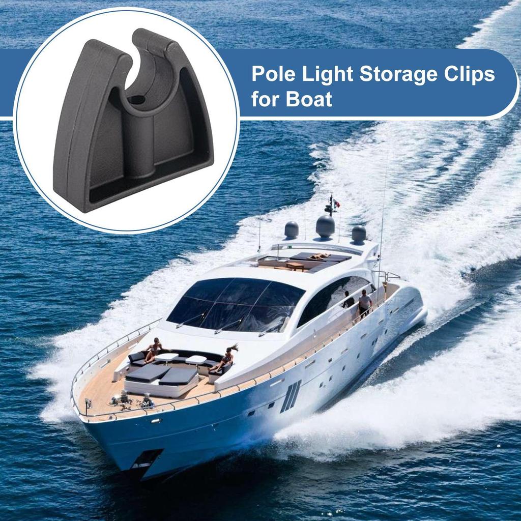 Pole Light Storage Clips For Boat Black Boat Pole Light Holder Holder For Hook Organization Deck Wall Marine Ship Dock Kayak