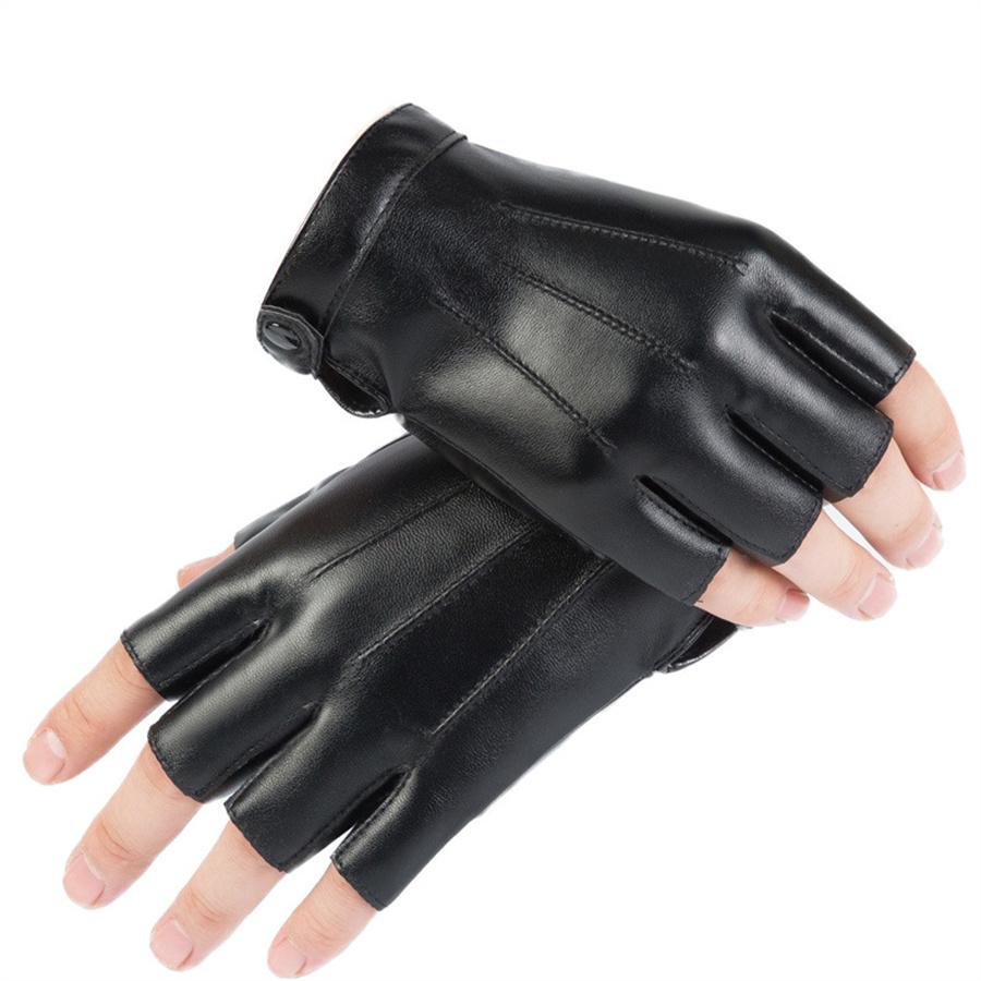 

Men s Leather Half Finger Gloves, Breathable Non-Slip Driving Gloves for Motorcycles, Cycling, Outdoor Sports L чёрный