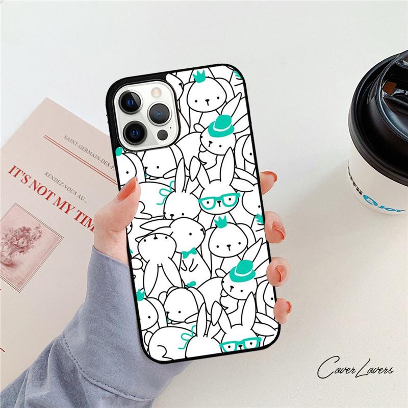 Rabbit Bunny Pattern Phone Case For Apple iPhone 17 Air Pro Max Plus Coque For iPhone 17 Air 14 15 16 13 12 Max Cover