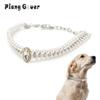 Artificial Diamond Dog Collar Pearl Rhinestone Cat Pet Collars For Small Dogs Necklace