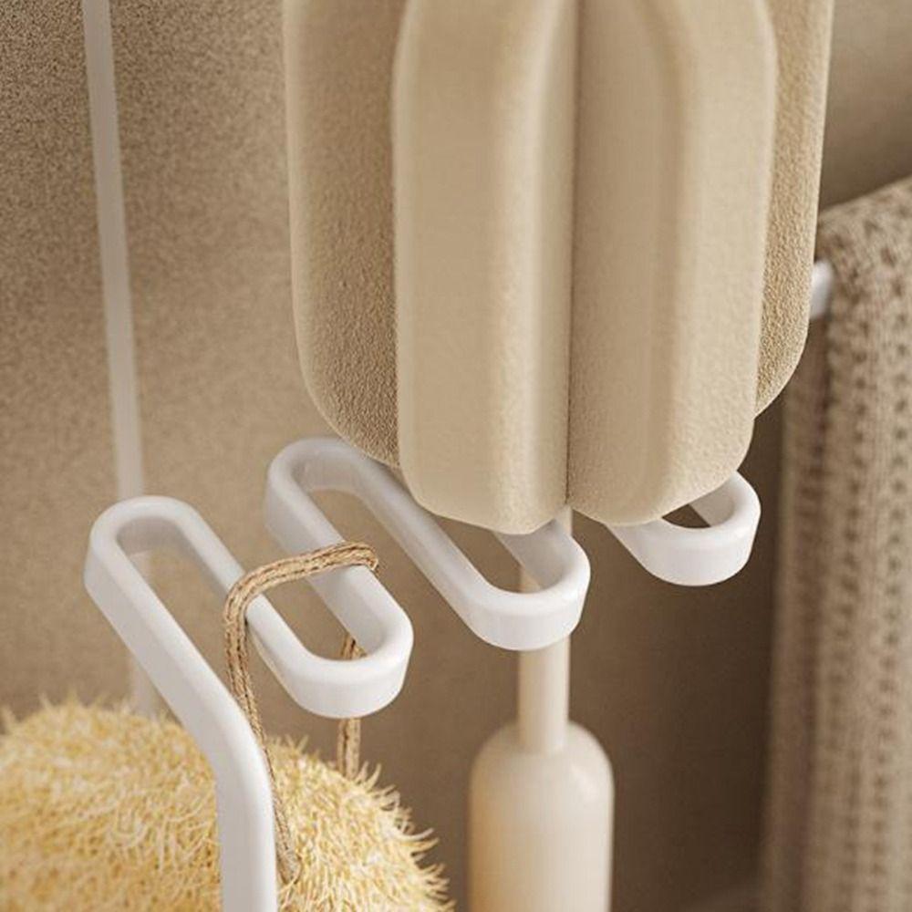 Carbon Steel Sink Sponge Rack Black/White Brush Rag Storage Shelf Soap Sponge Holder  Bathroom