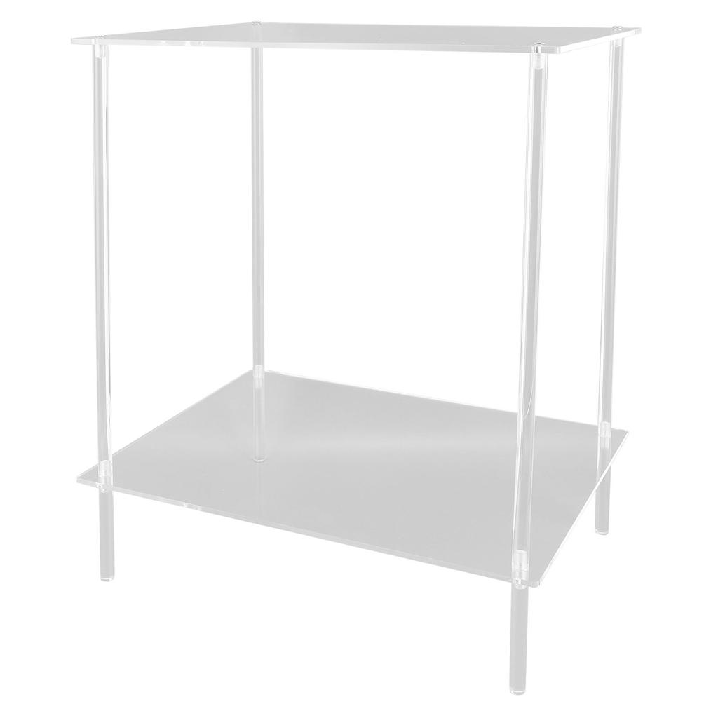 Side Table Acrylic 2 Tier Simple Lightweight Modern Bedside Table for Living Room Bedroom