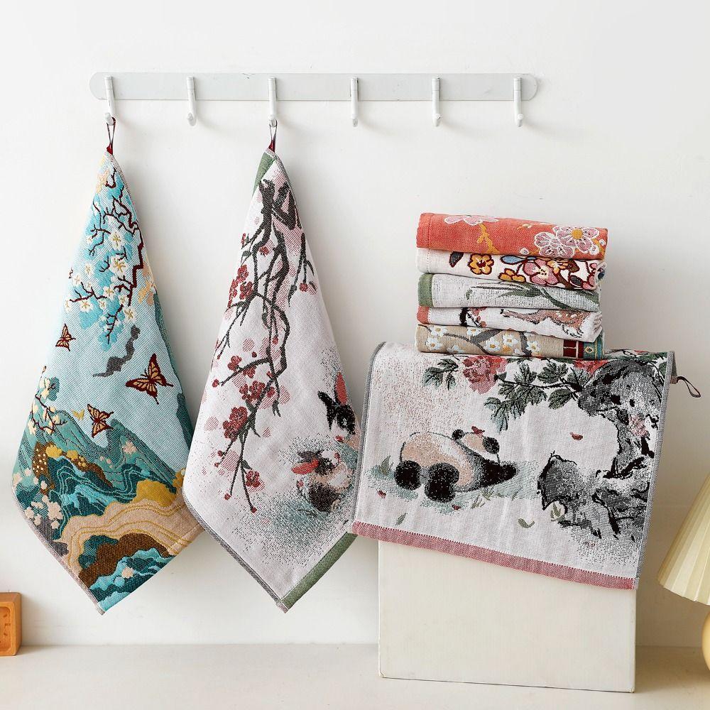 Cartoon Kitchen Towel 4 Layer Cotton Gauze Pure Cotton Dish Cloth  for Kids Children