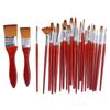 24Pcs Painting Brushes Artist Set Nylon Hair Wood Handle Watercolor Acrylic Oil Art Supplies