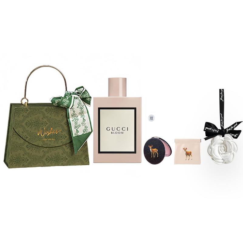 Gucci Huayue Women s Perfume Floral Tuberose Jasmine Floral Leisure EDP // Cosmetics Huayue Women s Fragrance 100ML Luxury Four-piece Set коричневый