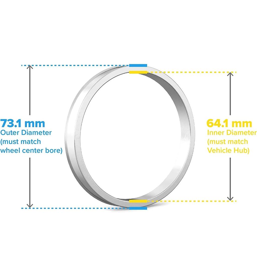 4pcs OD 56.1 57.1 60.1 63.1 64.1mm To ID 54.1 56.1 56.6 57.1mmCar Tire Centering Hub Centric Rings Wheel Bore Center