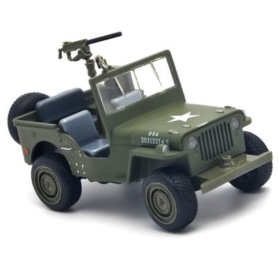 1/32 Willys GP JEEP World War II Military Vehicles Alloy Model Car Metal Diecast Sound and Light Children's Toys Holiday Gifts