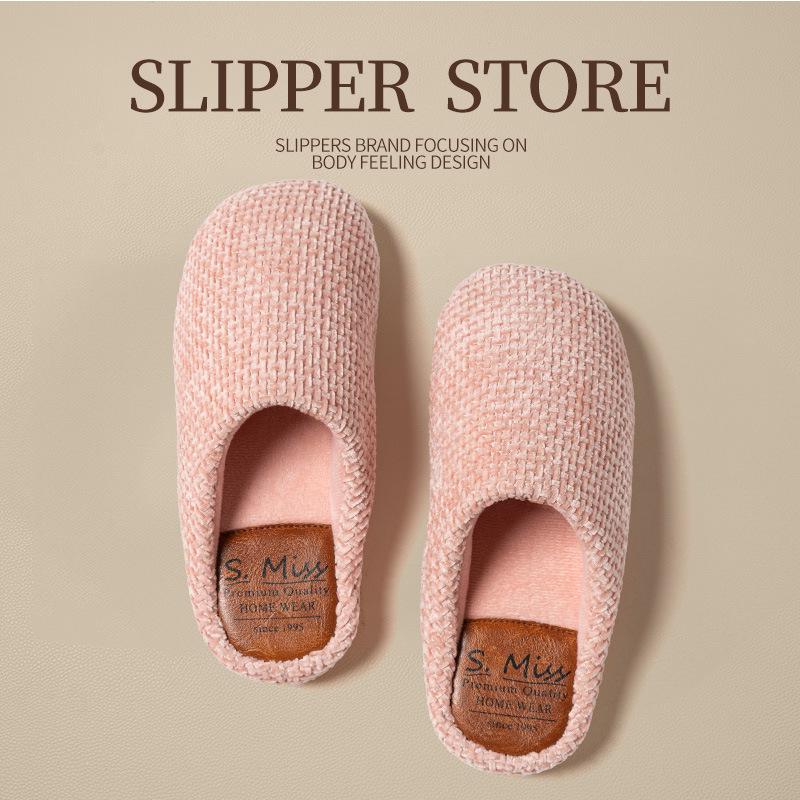 Premium Men's & Women's Warm Cotton Slippers, Non-slip Plush Indoor Silent Sandals for Autumn/Winter.