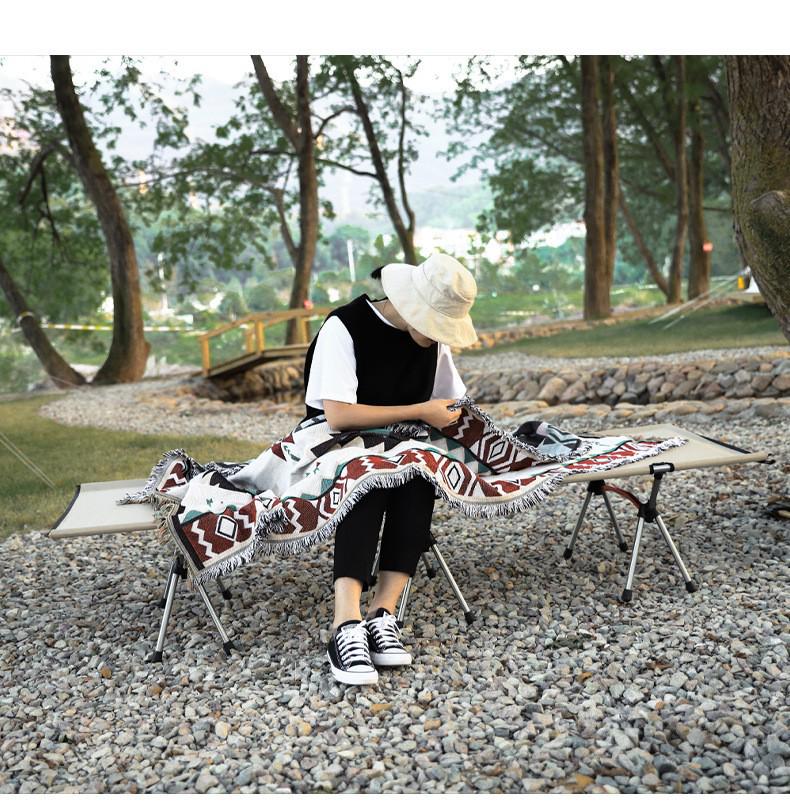 Ultra-Light Aluminum Folding Camp Bed for Camping, Office Naps, and Self-Driving Adventures