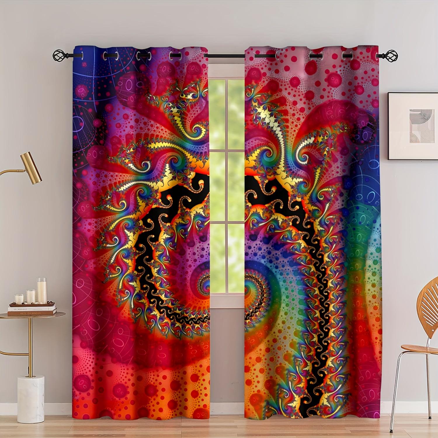 

2 шт. Сучасні Абстрактні Чорно-Білі Геометричні Дизайни Цифровий Друк Штори Вітальня Штори Люверси Верх Штори 100W130H(CM)40x51in&Grommet Top