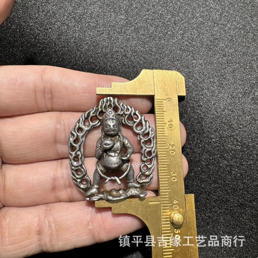 Huang Cai Shen Antique Imitation Crafts Copper Sculpture Ornament Iron Pendant Accessory Hanging Tibetan Style Collectible Craft