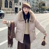 Fur Collar New Style Down Cotton Coat for Women Winter Korean Version Thickened Cotton Coat Small Loose Cotton Jacket
