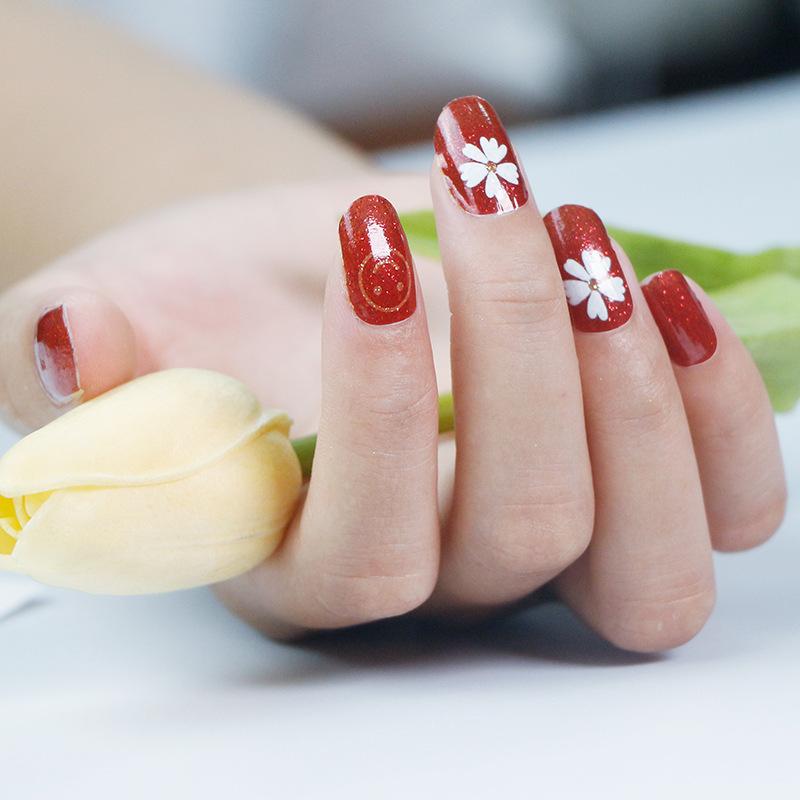 Verlaufs Gänseblümchen Nagelsticker Vollsticker 3D Nagelkunst Sticker Wasserdichter Nagelsticker Vollsticker