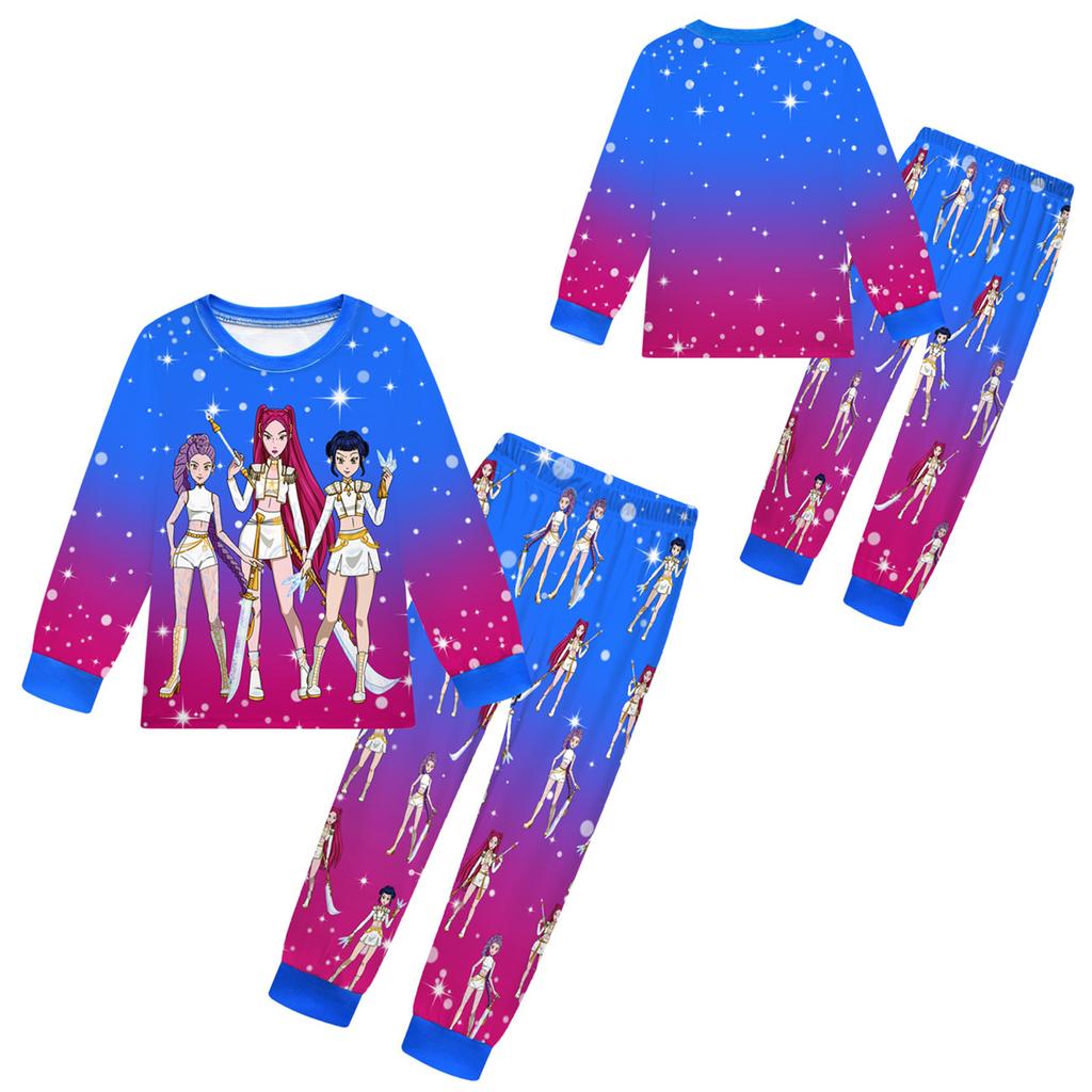 Children's Fashion Suit Skirt Round Neck Long Sleeve Top Pants