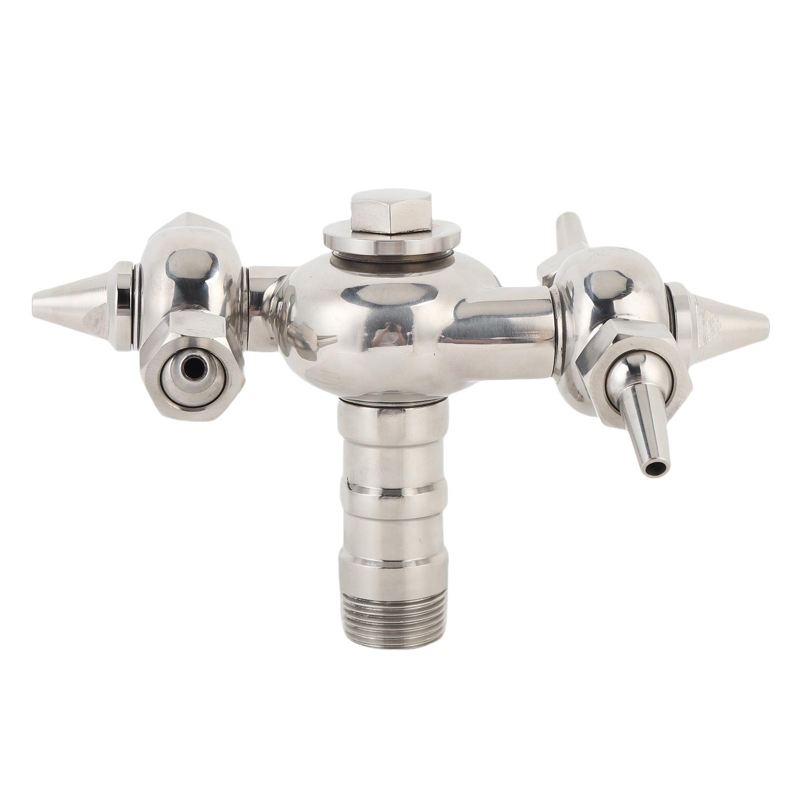 360 Degree Rotating Spray Nozzle Double Ball Universal Cleaning Nozzle for Pipe Tank Stainless Steel DN50 Male Thread 304 stainless steel