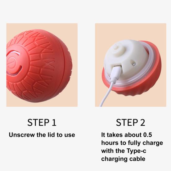 Rolling Ball Dog Toy Smart Self Moving Bouncing Ball with Automatic Motion Chew Resistant Stimulating Toy for Small Medium Large Dogs