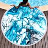 Marble Round Beach Towel with Tassels, Microfiber Quick Dry Beach Blanket Circle Swim Pool Towel Yoga Mat Meditation Picnic Rug