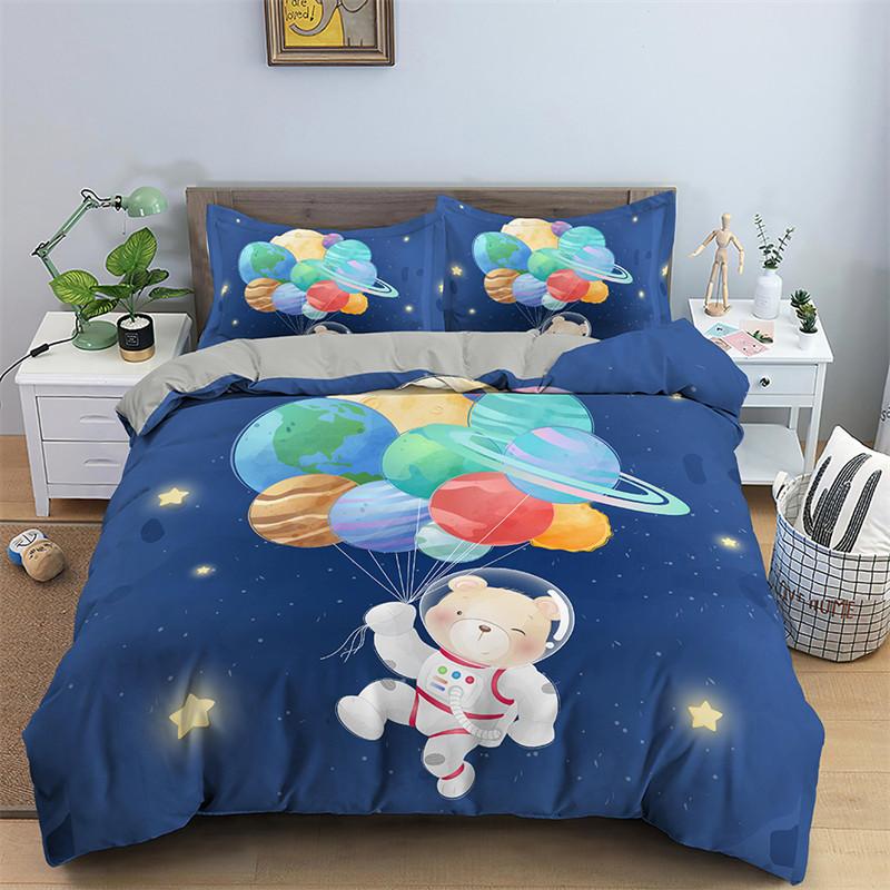 3D Cartoon Duvet Cover Lovely Animal Bedding Set Polyester Cute Bear Panda Elephant Quilt Cover Twin For Toddler Kids Child Room