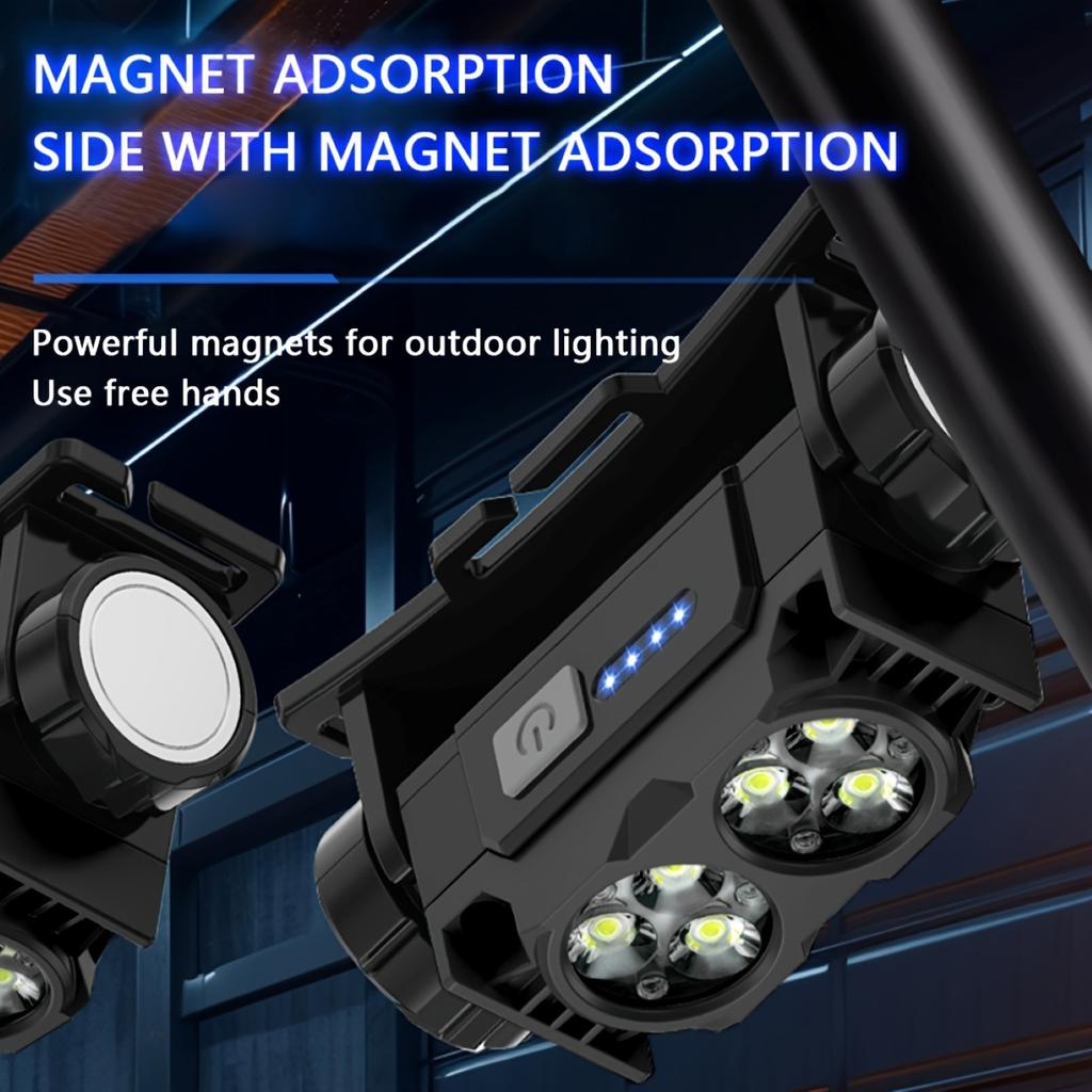 Lightweight and Ultra Bright Headlights with Multi-mode Magnetic Suction and Rotatable Head for Long-distance Night Fishing and Running Maintenance