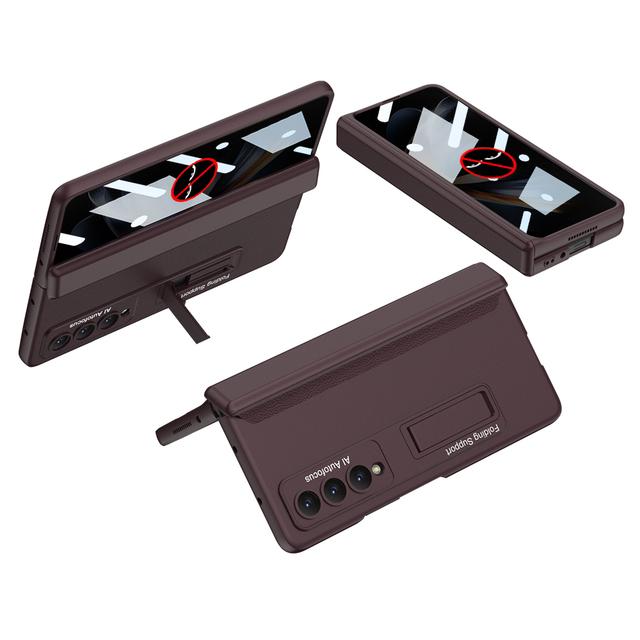 For Samsung Galaxy Z Fold 4 Case With Anti -Peek Glass Magnetic Hinge Anti -Knock Hard Cover For Galaxy Z Fold4 Bracket Case