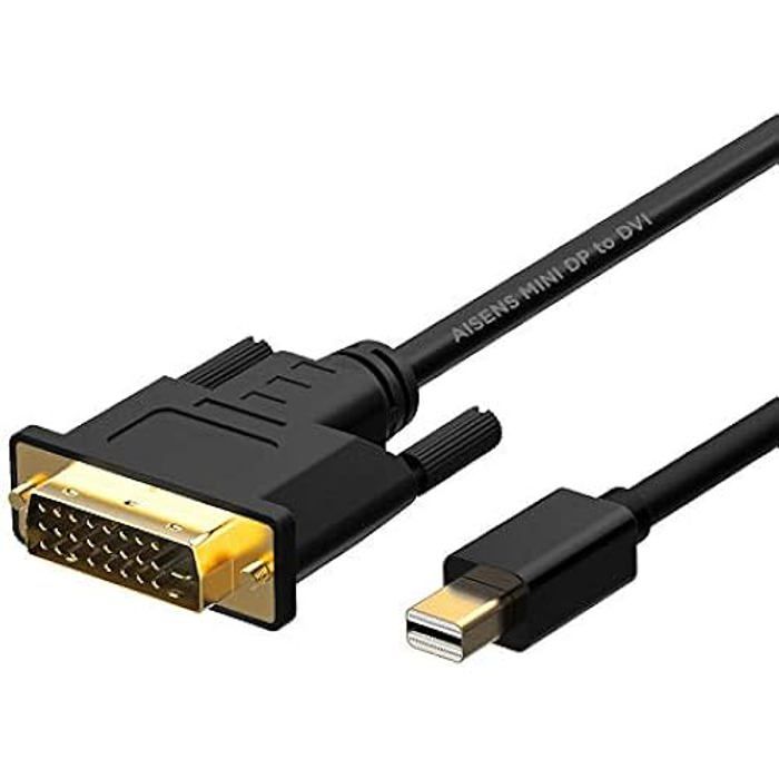 Câble Convertisseur - AISENS - A125-0363 - Mini DP Vers DVI - 2,0 M - Résolution 1920x1080
