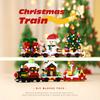Non-Toxic New Christmas Mini Building Block Santa Claus Train Model Building Block Diy Ornaments Bricks Toys For Children Adult Gift