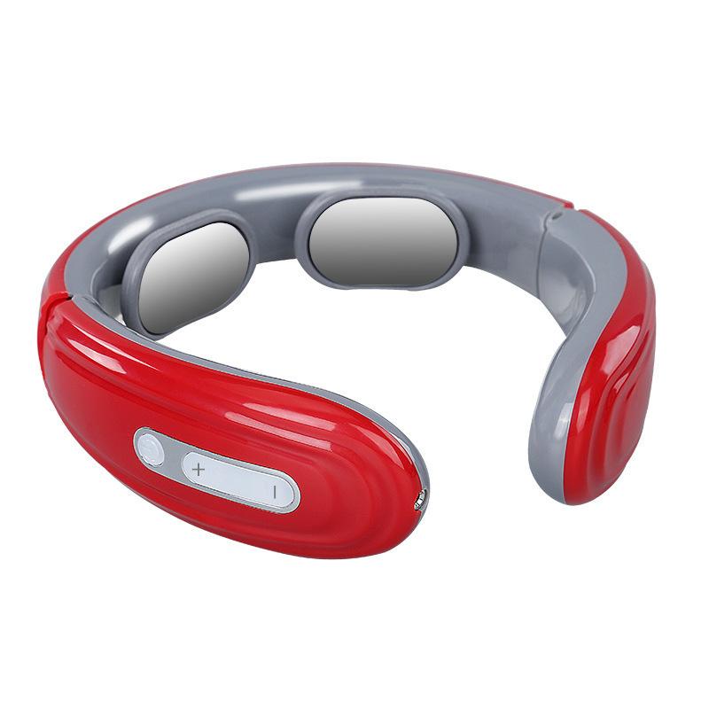 Cervical Spine Instrument Neck Massager Electromagnetic Shock Heating Pulse Massage Computer Rechargeable Neck Protector t700 rechargeable heating version красный