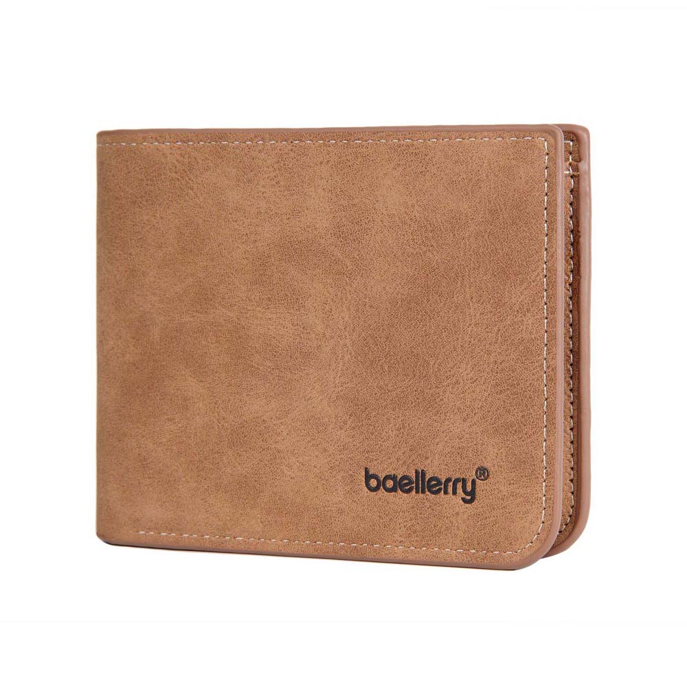 PU Leather 2 Fold Wallets Multifunction Small Pocket Purse Men's Short Wallet  Outdoor Travel