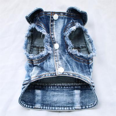 Jaqueta jeans para animais de estimação Roupas para cães Pomerânia Teddy podem ser rebocadas na primavera, outono e inverno