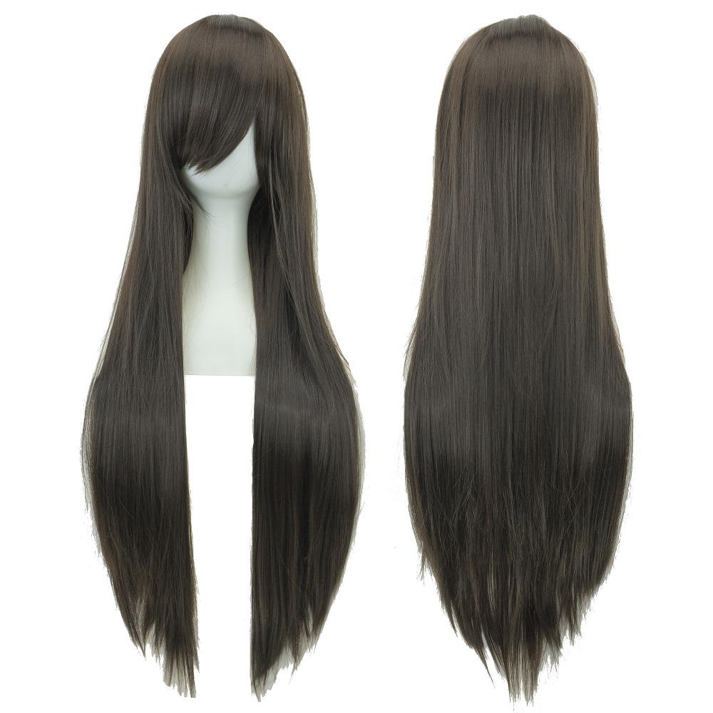 80cm Long Synthetic Hair Heat Resistance Anime Straight Hairpiece Halloween Cosplay Wigs for Women