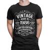 1986 Limited Edition TShirts for Unisex Unisex Retro 40th Birthday Funny 100 Cotton Tees O Neck T Shirts Big Size Tops