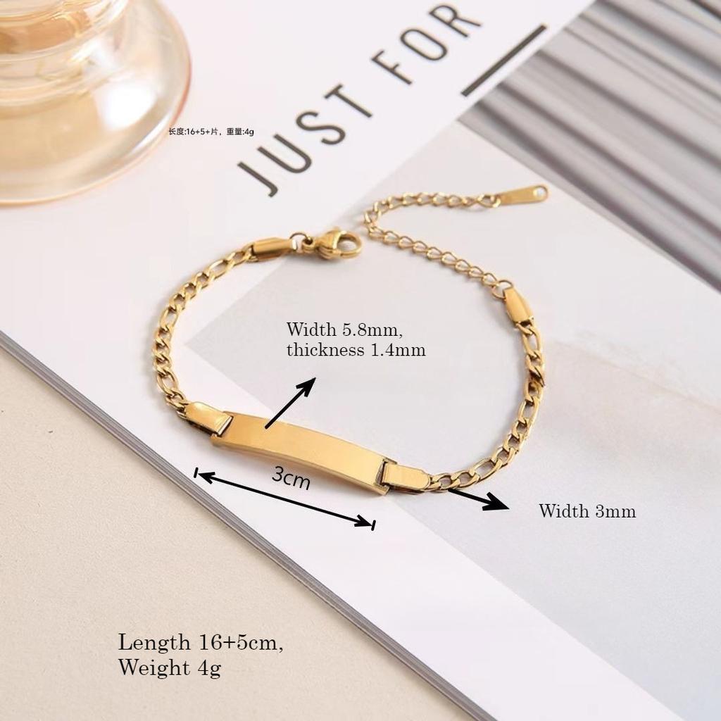 Stainless steel butterfly, crown, heart bracelet, couple bracelet, DIY personalized, smooth curved long bracelet, accessories