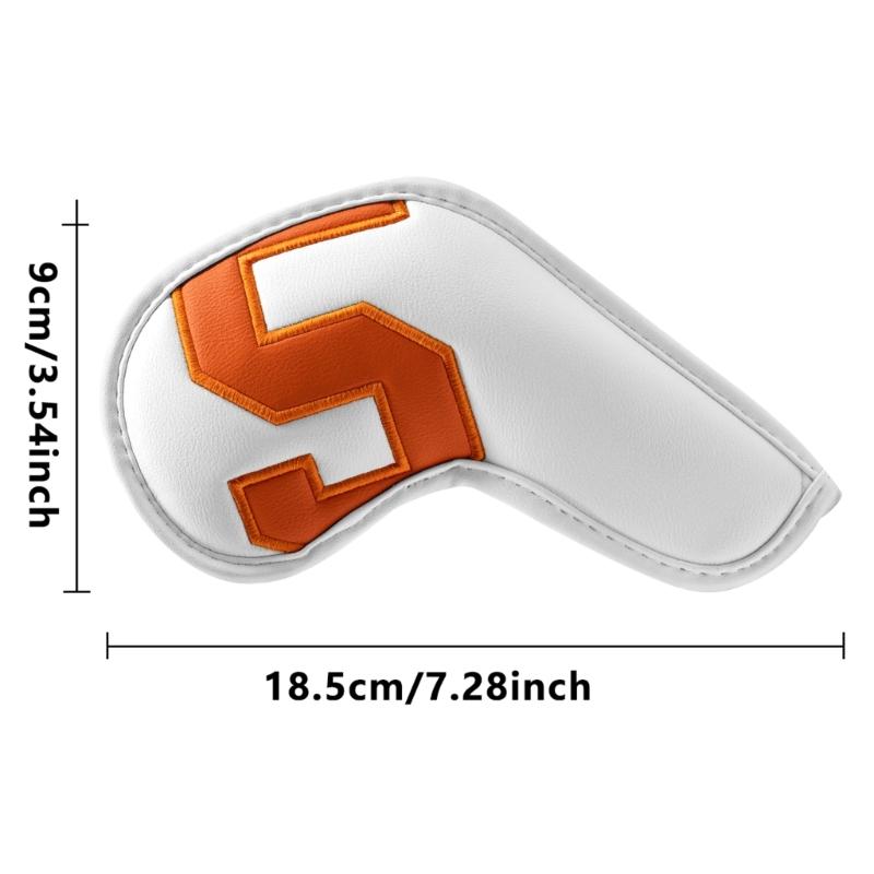 10Pcs Leather Golf Iron Head Covers Golf Headcover Protective Cover Waterproof Golf Club Head Covers Putter Protector