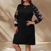 Dress, Women, Autumn and Winter, Plus Size, Round Neck, Long Sleeves, Printed Clothes, New Style, Casual Women's Clothing, Short Skirt