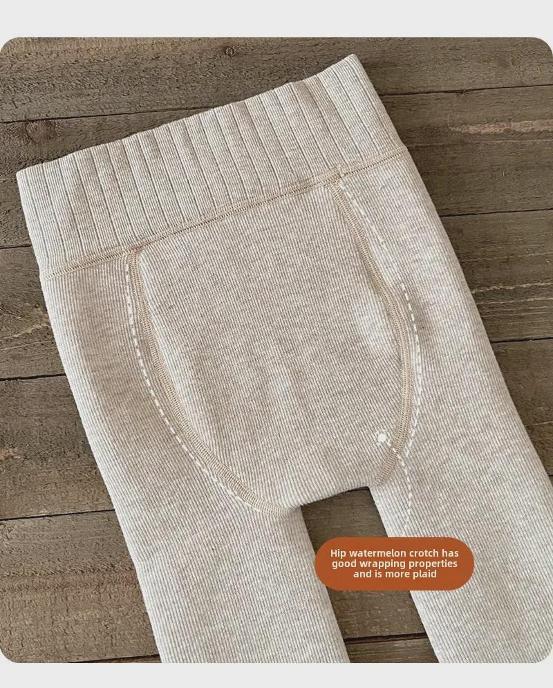 Mädchen Samt Verdickte Winter Leggings mit weißen Baumwoll-Vertikalstreifen