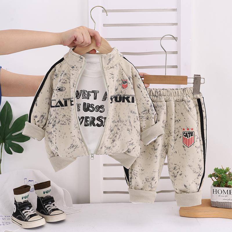 

Комплект из 3 предметов с длинным рукавом для мальчиков 0-5 лет, Детский повседневный простой спортивный комплект, Одежда высокого качества XXL бежевый