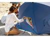 2.4m Dual-Use Outdoor Umbrella Tent with Mesh Window, Portable Beach & Fishing Shelter, Silver-Coated for Sun Protection