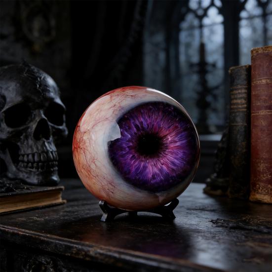 Realistic Eyeball Ornament Horror 3D Eye Sculpture Gothic Scary Eyeball Figurine for Haunted House Photo Booth Props Halloween Eve Party Supplies