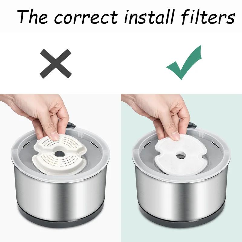 4/8 Packs Pet Fountain Carbon Replacement Filters for 304 Stainless Steel Cat Drinking Water Fountain Filters Pet Supplies