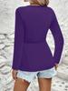 European & American 2025 Autumn/Winter Women's Solid Color Long Sleeve V-Neck T-Shirt