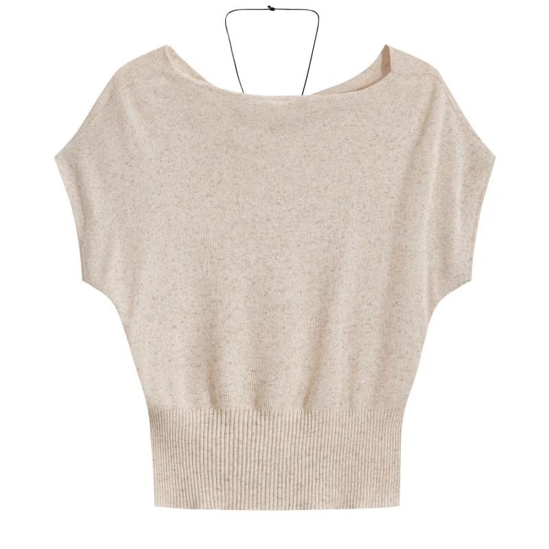 La Chapelle Elegant French Cowl Neck Slim-Fit T-Shirt L