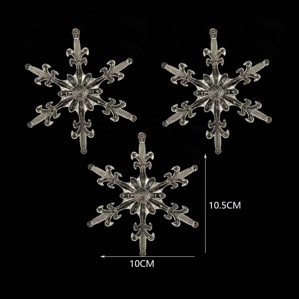12Pcs Snowflake Icicle Christmas Tree Ornament Navidad Xmas Decor New Hanging Pendant