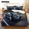 Sport Racing Car Duvet Cover Set Blue Race Car Bedding Set Full Size Boys Blue Flame Extreme Speed Sports Car Comforter Cover